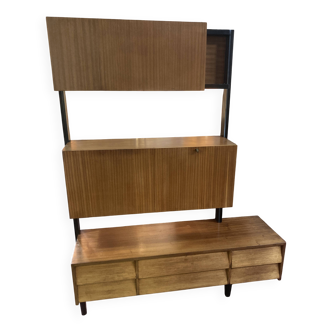 Living room - shelves - bar library - 60s - designer to be determined