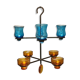Hanging candlestick in cast iron and glass, Danish from the 1970s.