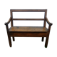 Ancient chestnut bench with armrests, late 19th century