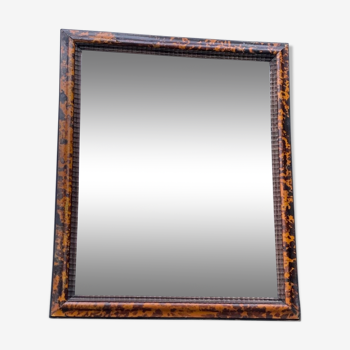 Mirror in a frame plated with yellow tortoiseshell circa 1900