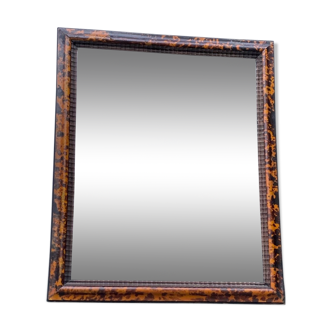 Mirror in a frame plated with yellow tortoiseshell circa 1900