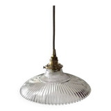 Vintage holophane glass pendant light