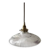 Vintage holophane glass pendant light
