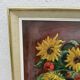 Still life painting, sunflower, signed