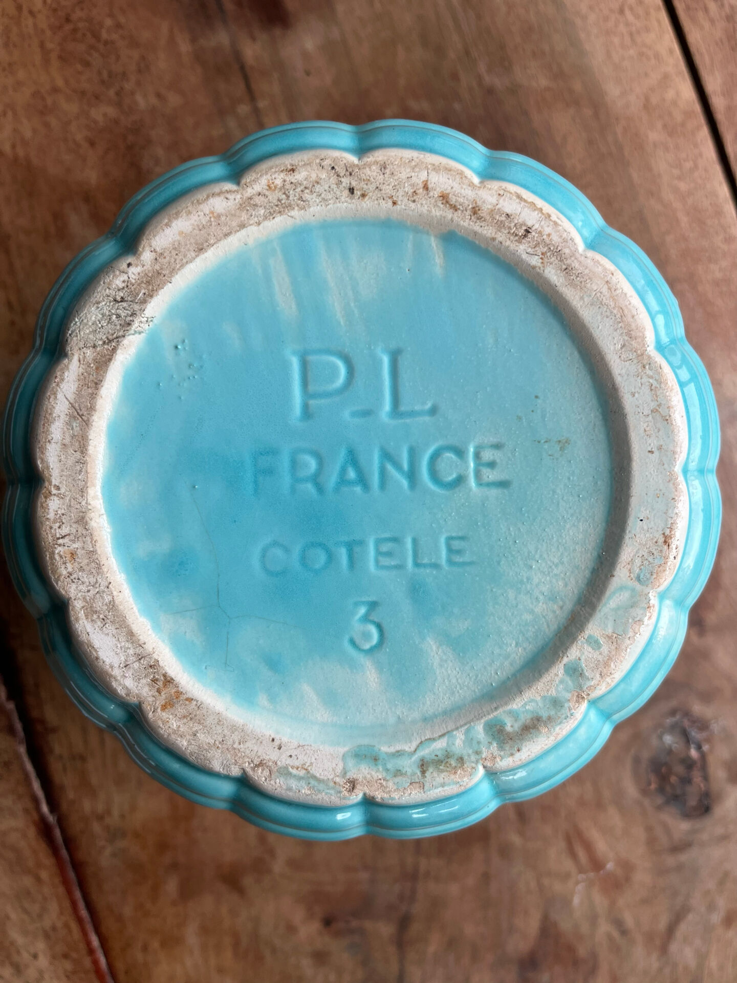 Cache-pot en céramique turquoise