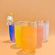 X5 multicolor granite glasses from the 50s/retro/kitchen/vintage
