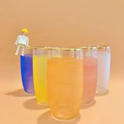 X5 multicolor granite glasses from the 50s/retro/kitchen/vintage