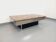 Table basse vintage en granit, métal chromé et mélaminé noir avec bar