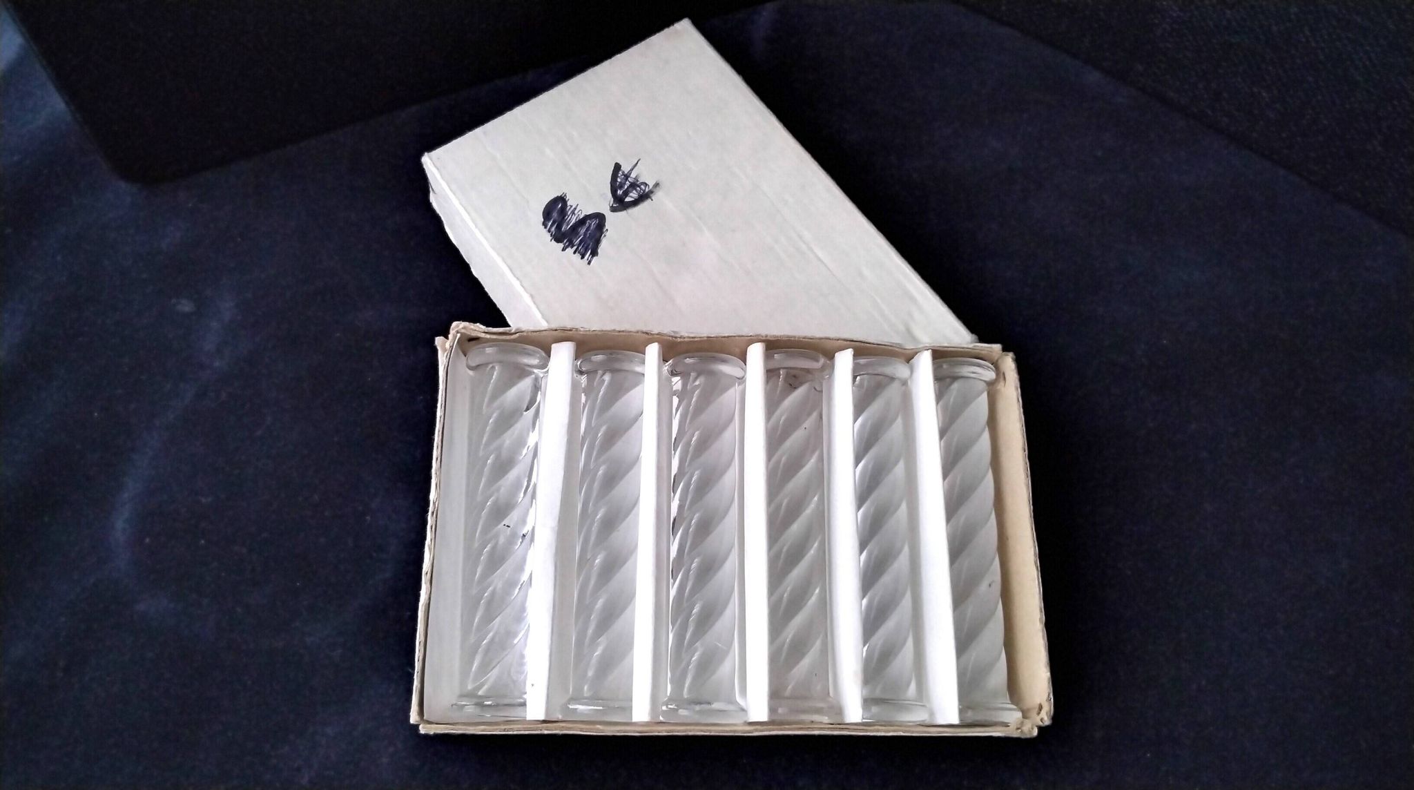 Coffret de 6 porte couteaux en cristal de Hongrie