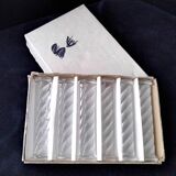 Set of 6 Hungarian crystal knife rests