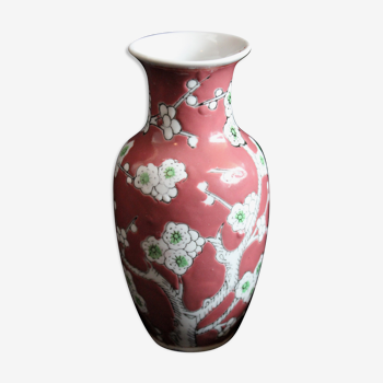 Vase chinois motifs fleurs