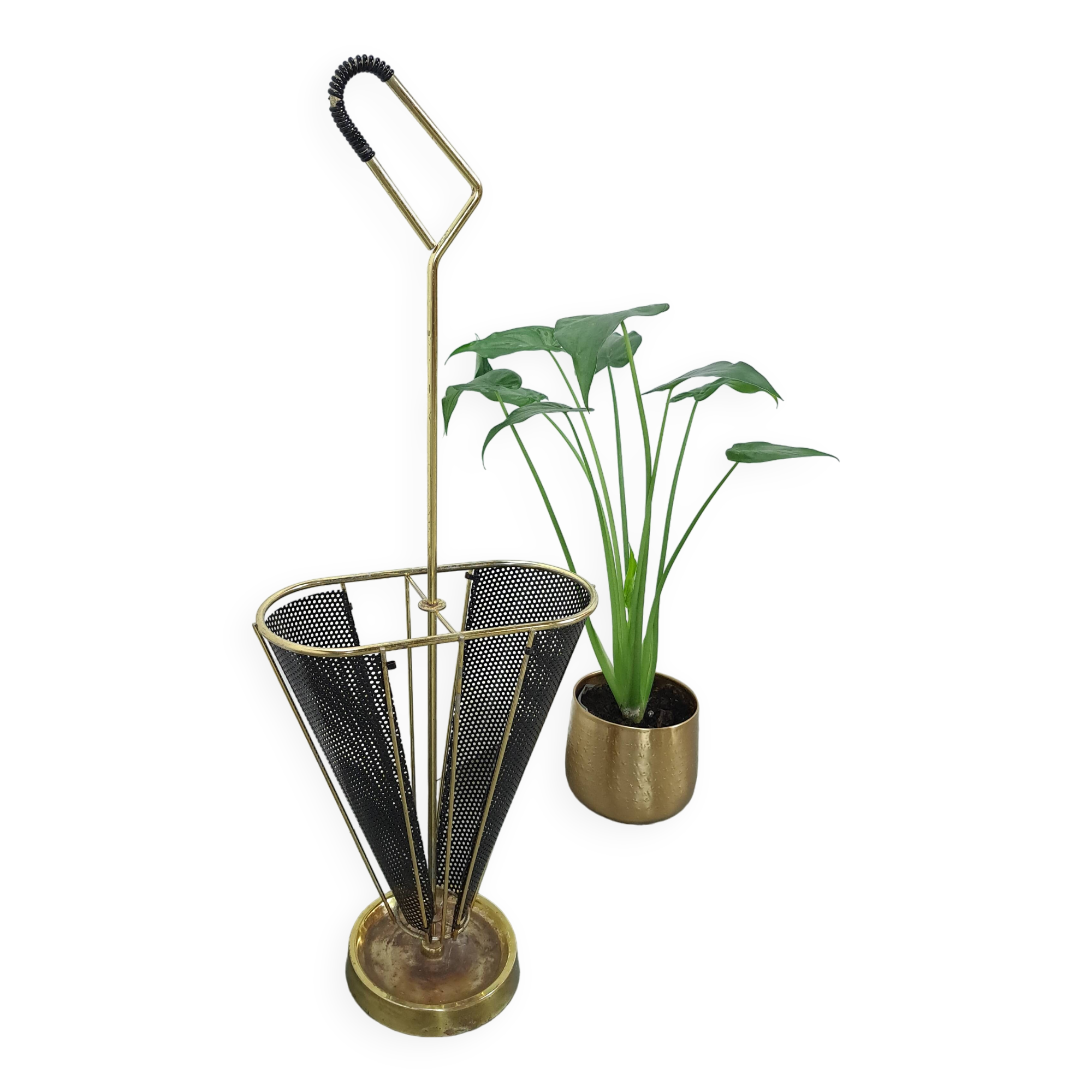 Goudkleurige metalen paraplubak