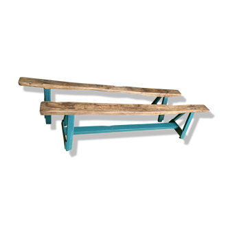 Pair of raw wooden benches
