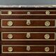 Mahogany veneer chest of drawers, Louis XVI period – Late 18th century