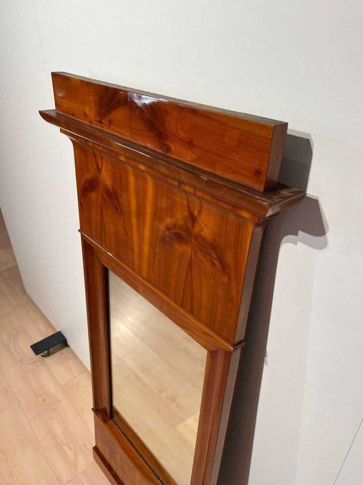 Biedermeier Wall Mirror in Cherrywood Veneer, South Germany, 1830s