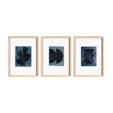 Trio de peintures sur papier signées Eawy