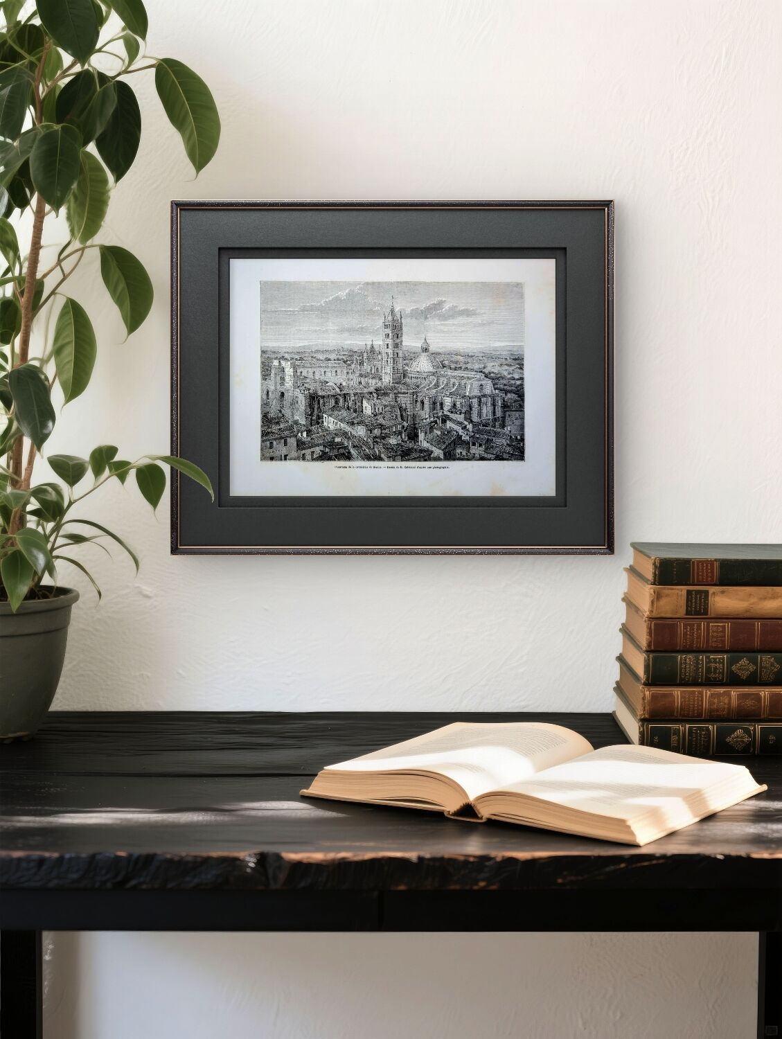 The Cathedral of Siena, Italy. Printed illustration from 1866.