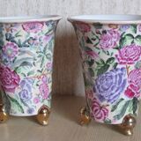 Pair of flowered ceramic vases