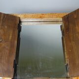 Mirror window Rajasthan in hand-painted bone decor with an ancient horseman from the early 20th century.