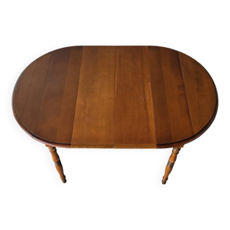 Extendable table with drop-leaf and extensions in solid cherry wood in very good condition
