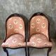 Pair of carved solid mahogany gondolas from the 19th century