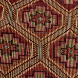 6x10 Geometric Pattern Vintage Kilim Rug, 188x309 Cm