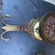 Pair of large solid brass coat hooks vintage Italy