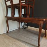 Red wood dining table with 4 chairs