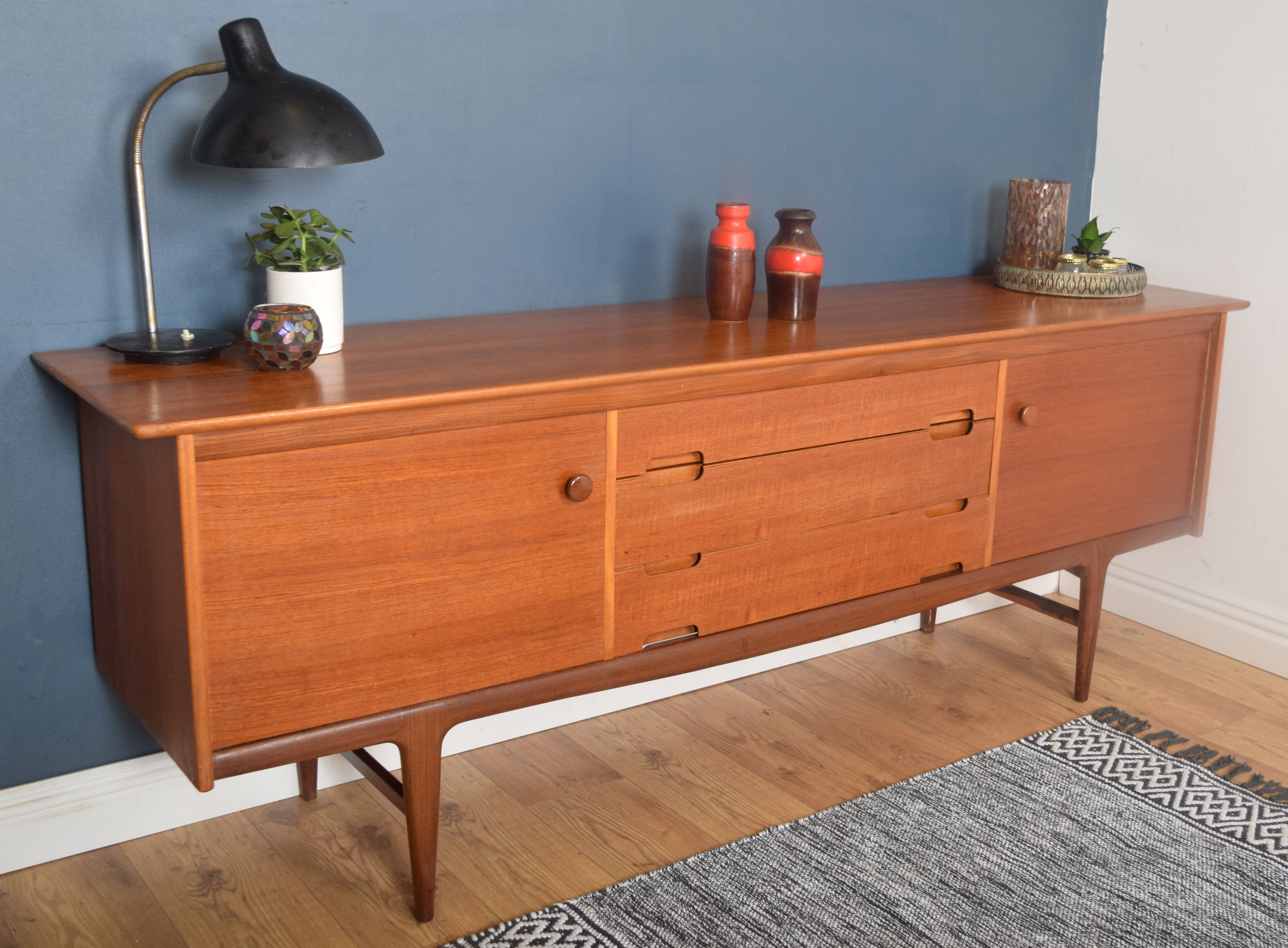 Restored Teak 1960s Long A Younger Sideboard