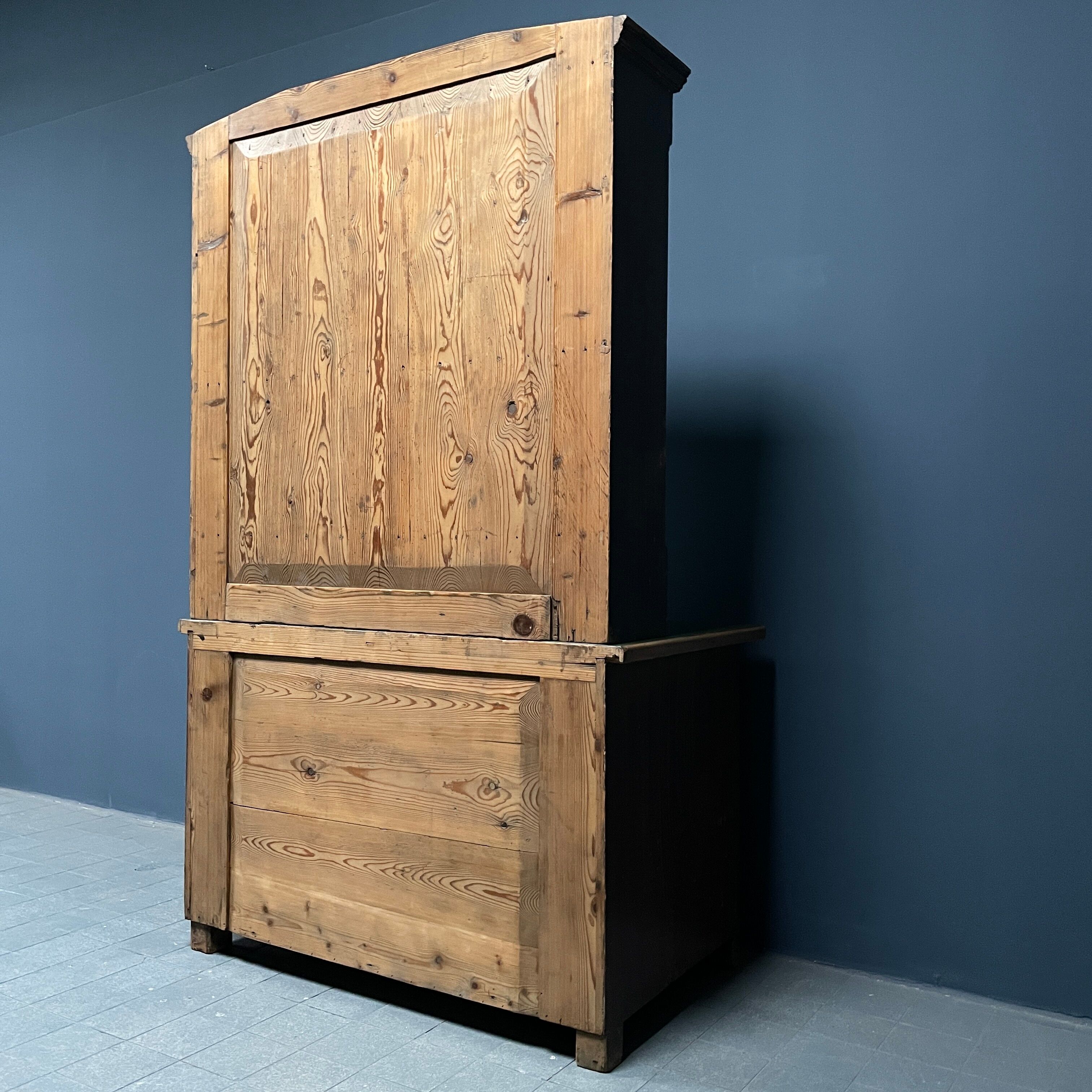 Antique painted pine desk or secretaire with wall unit from Germany late 1800s.