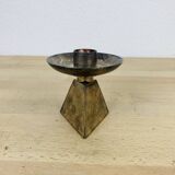 Triangle silver metal candle holder