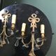 Paire d'appliques en bronze et pampilles