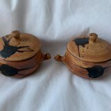 2 cassolettes en grès vernissé, Poterie de la Colombe