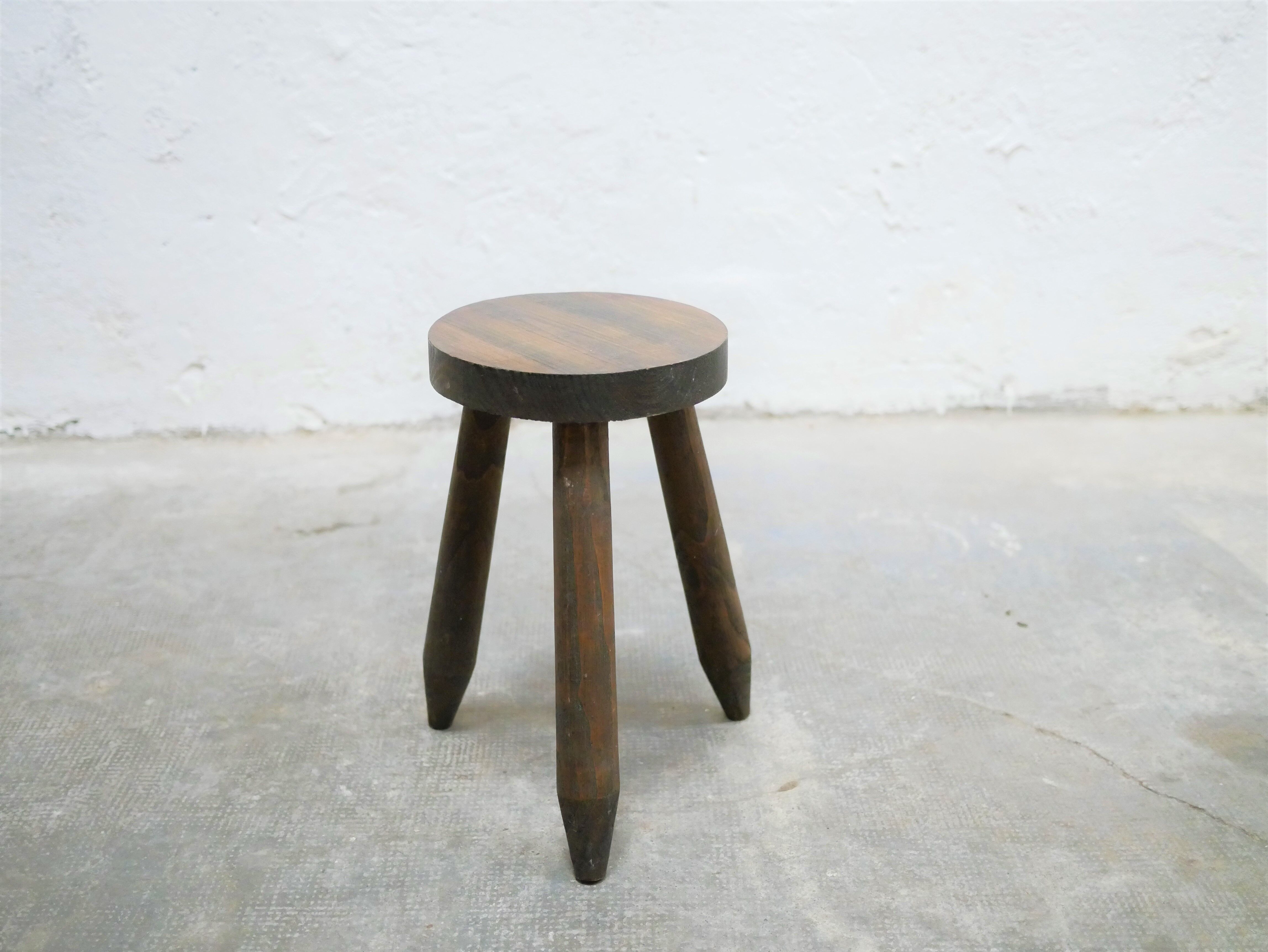 Vintage wooden tripod stool