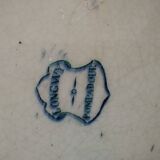 Large Longwy “Pompadour” blue-green plate – circa 1900