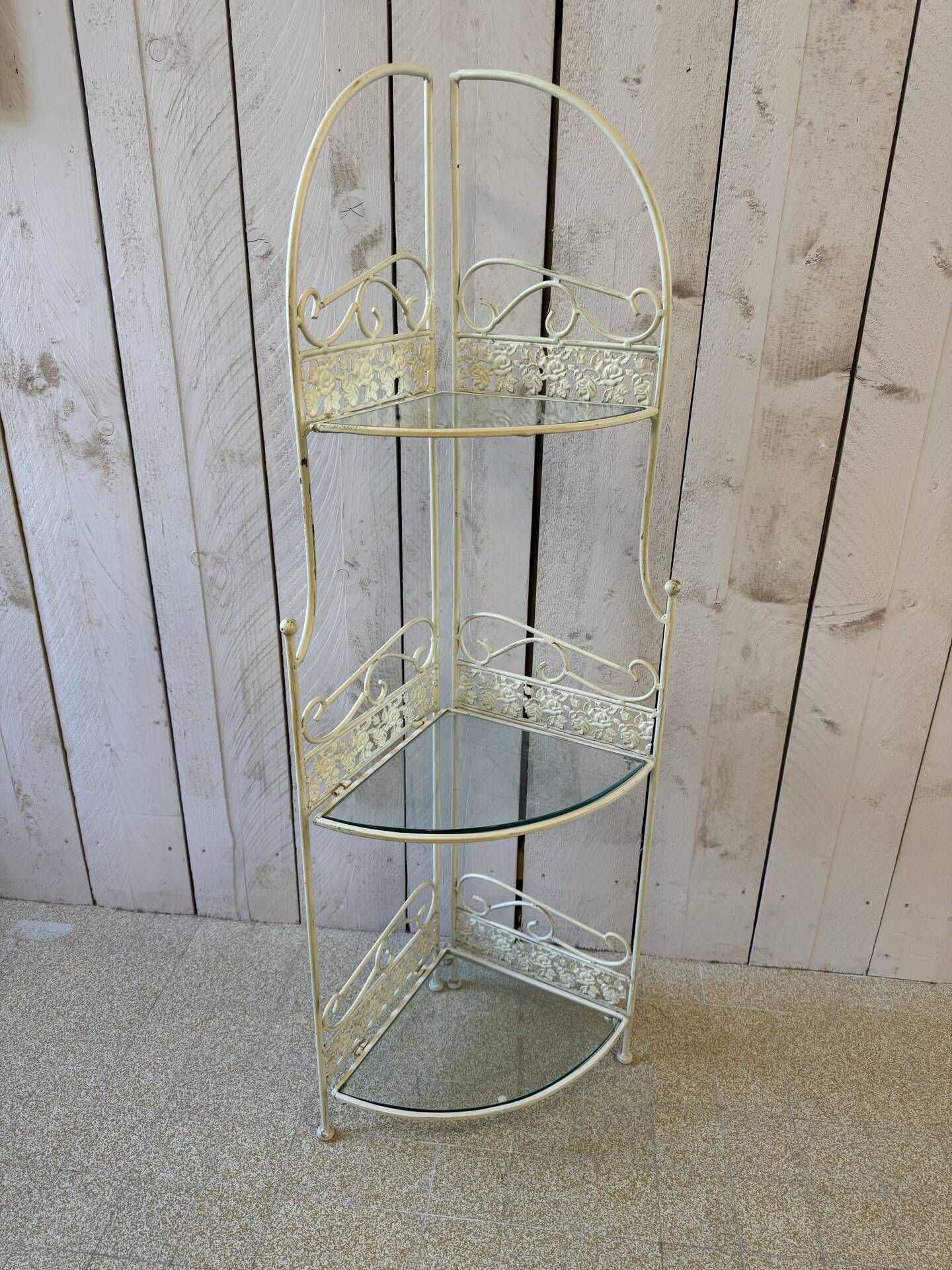 Glass and wrought iron shelf