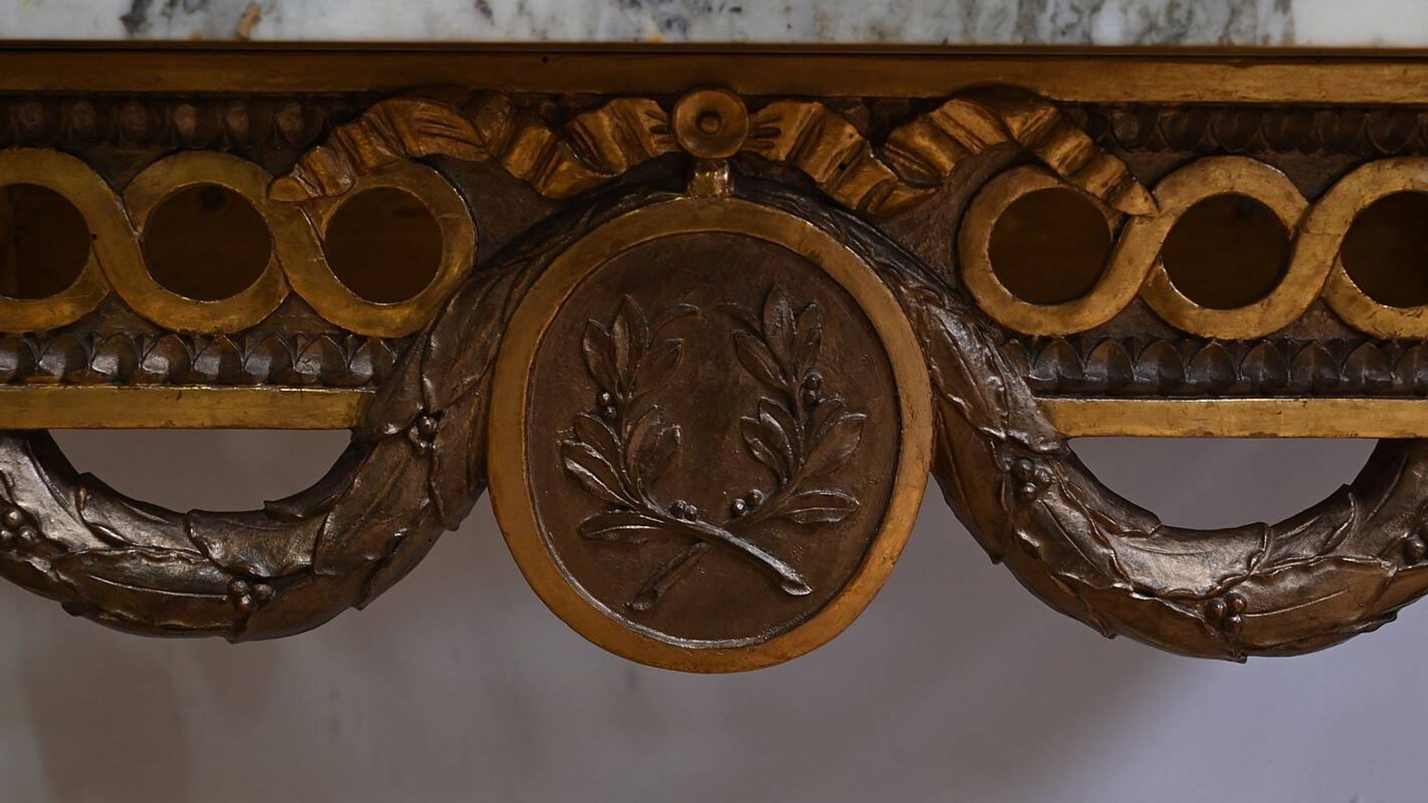Small Carved Wood Wall Console, Louis XVI style, Napoleon III period – Mid-19th century