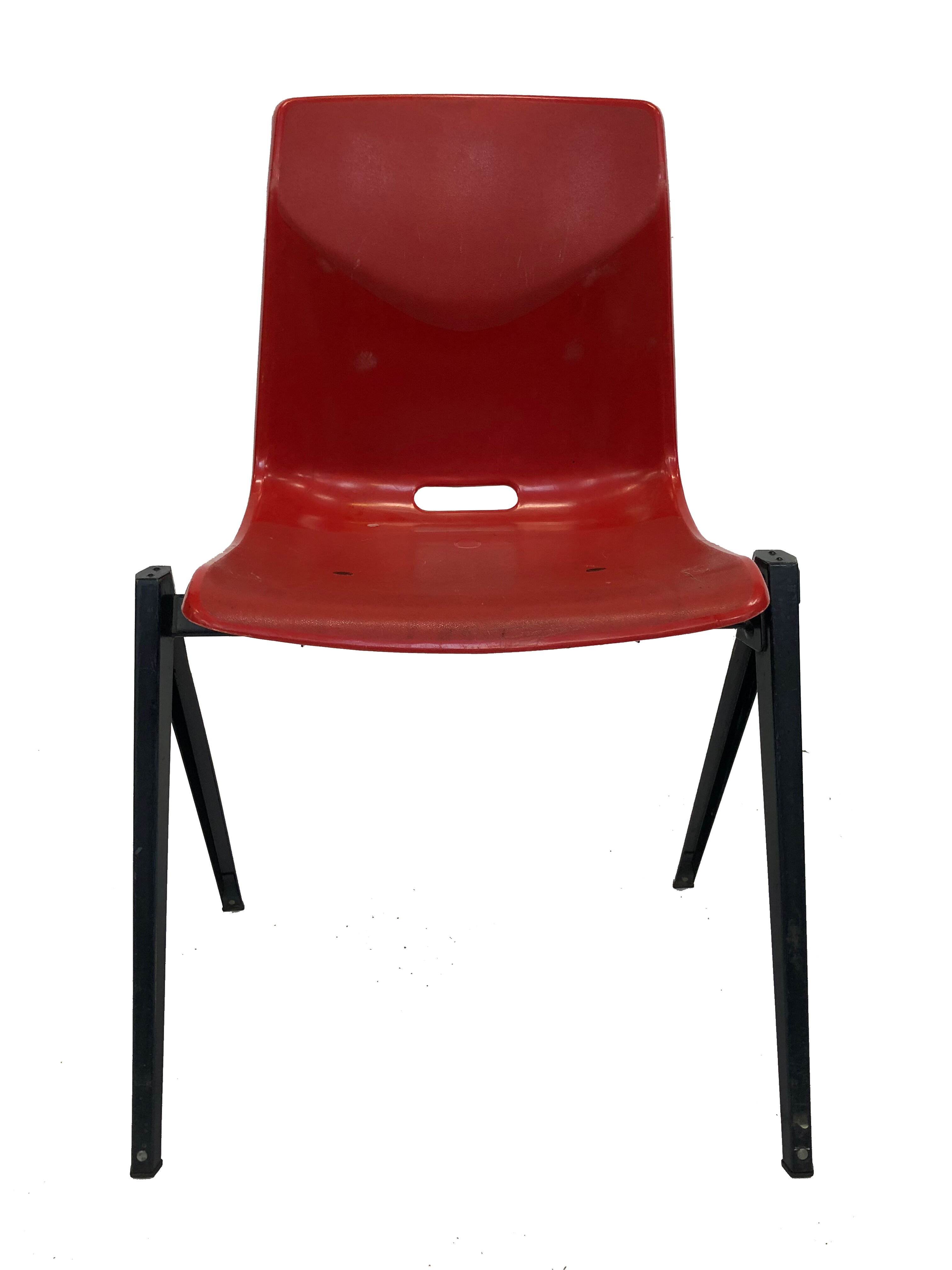 Chaise galvanitas vintage avec pieds compas