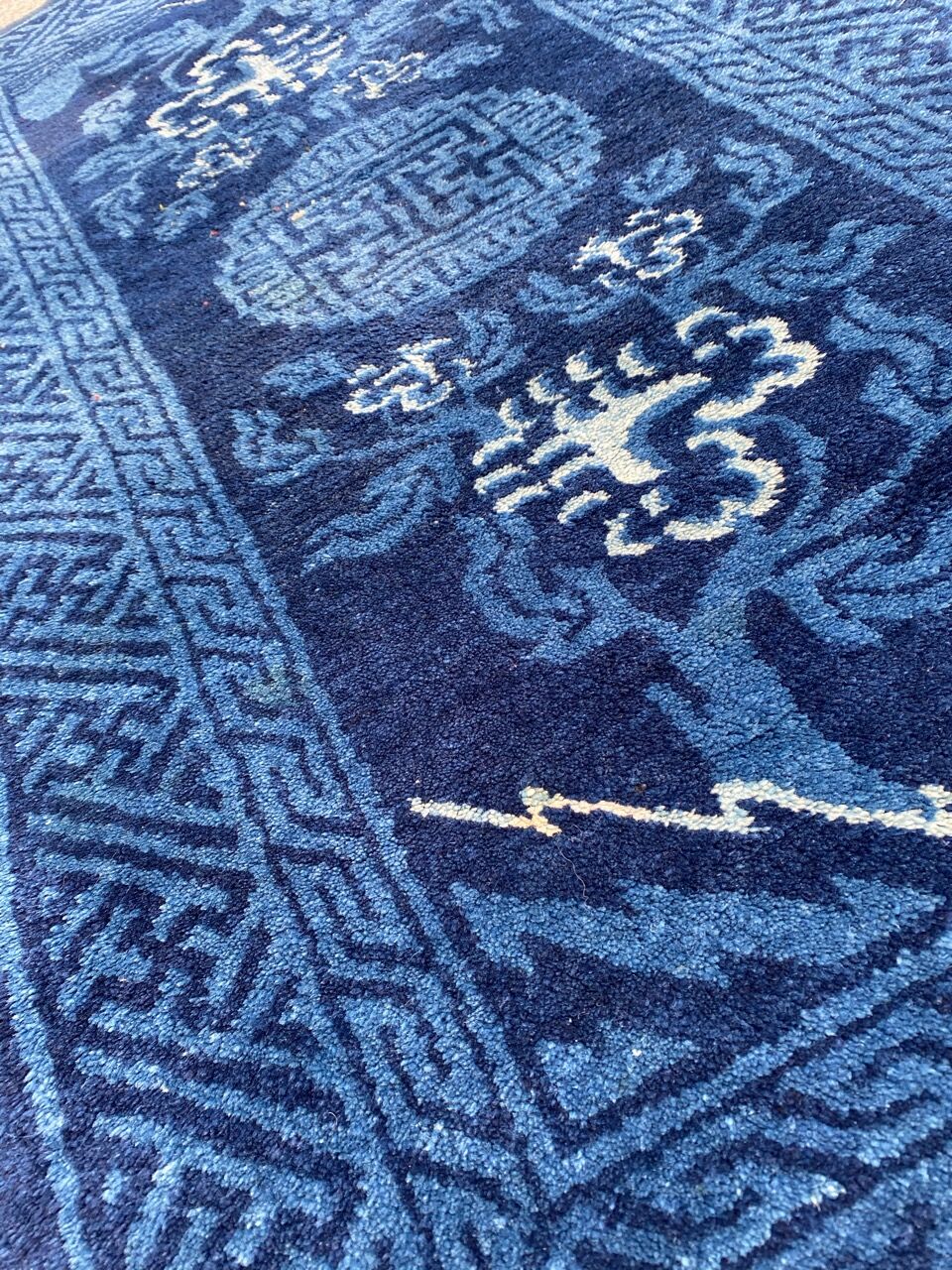 Small handmade old Chinese carpet 70x131 cm