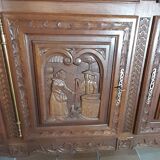 Breton furniture buffet 2 body carved by a Breton craftsman in oak with 2 keys