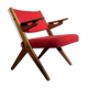 Classic Danish vintage scissor armchair by Arne Hovmand Olsen in OAK, 1960s