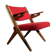Classic Danish vintage scissor armchair by Arne Hovmand Olsen in OAK, 1960s