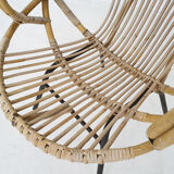 Rohe Noordwolde rattan and metal lounge chair, The Netherlands 1950's