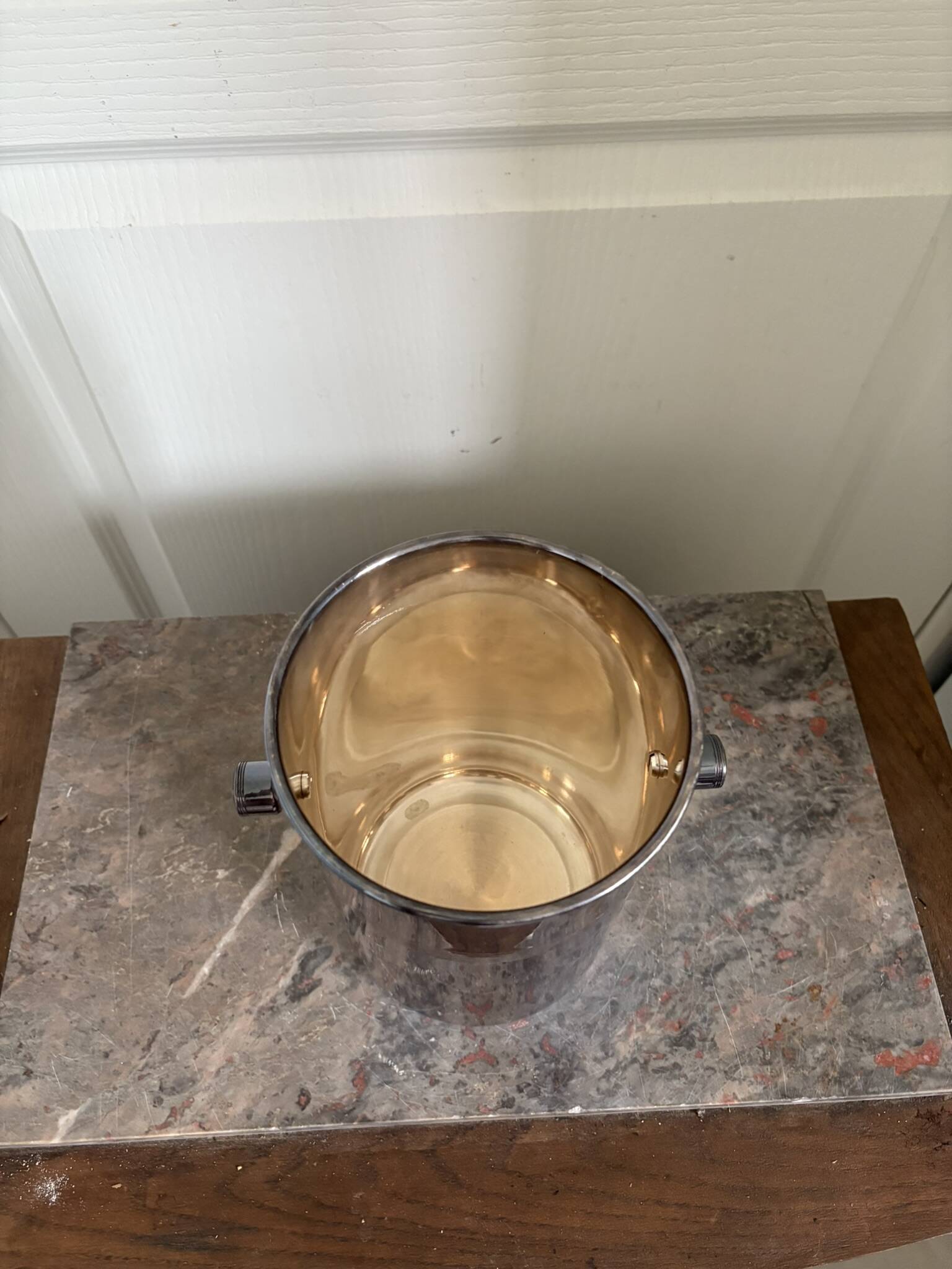 Old champagne ice bucket silver metal saint hilaire