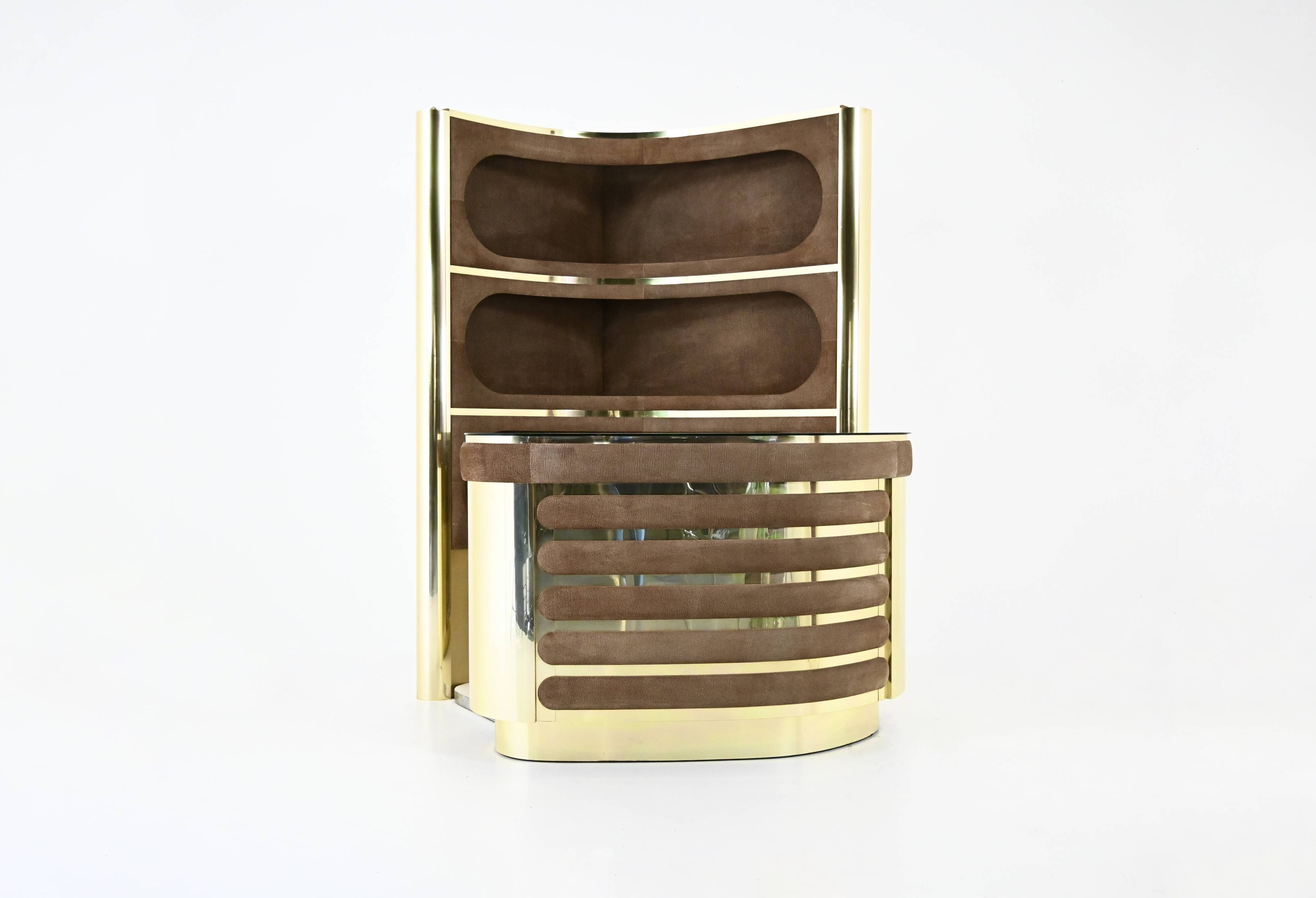 Bar set attributed to Willy Rizzo, 1970s.