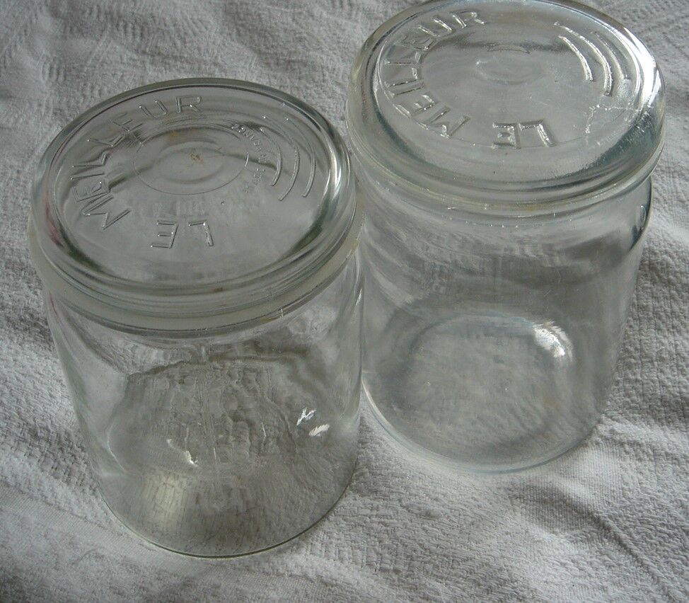 Lot 3 jars the best transparent glass 1 l cover