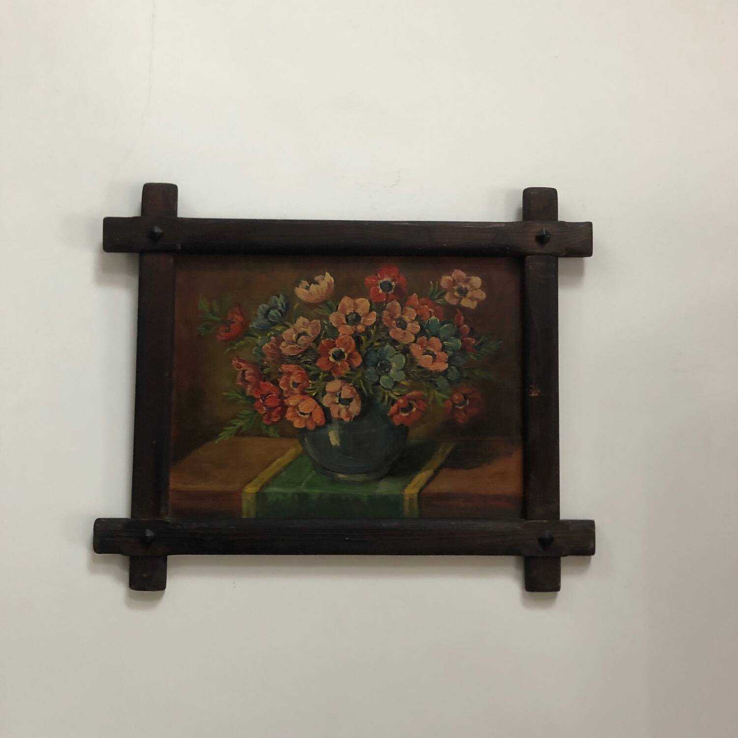 Oil on panel, bouquet