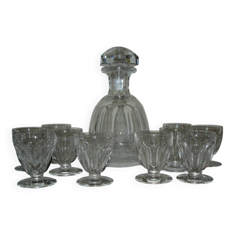 Baccarat valancay carafe + 10 verres a porto cristal