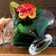 Green Murano glass basket/trinket dish