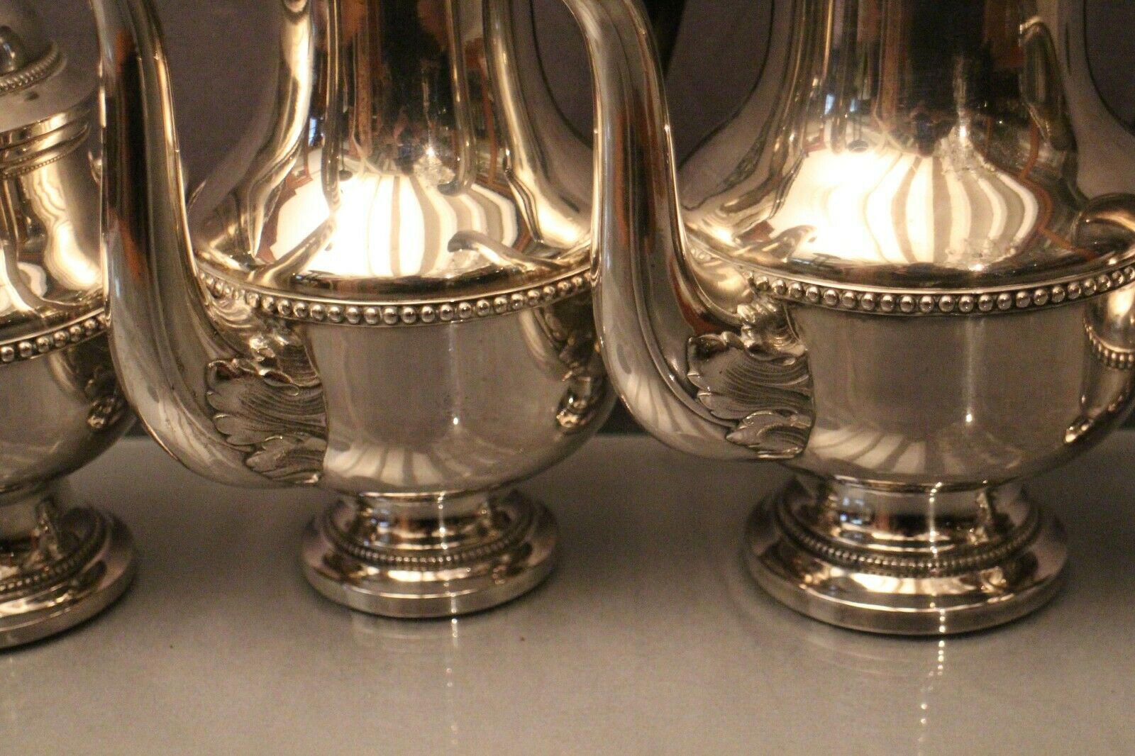 Louis XVI-style silver metal coffee teapot sugar maker